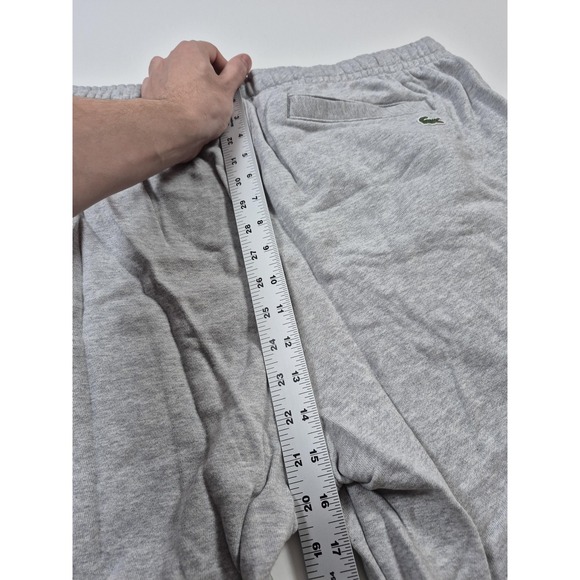 Lacoste Shorts Mens 3XL Gray French Terry Sweat Elastic Waist Drawstring Gym - Picture 10 of 13
